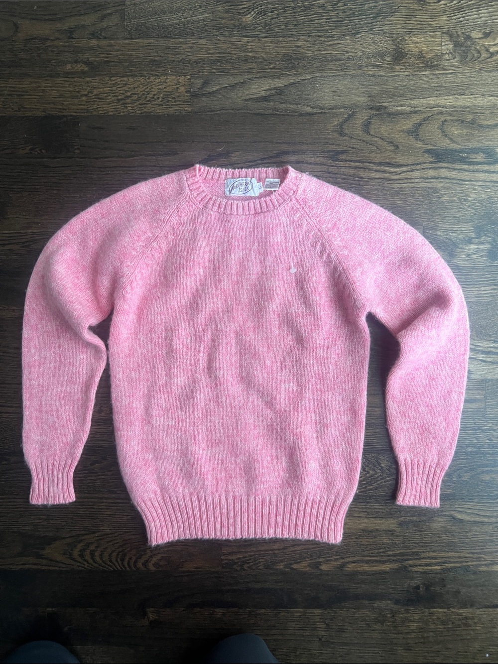 NWT Vintage 80s 1980s Kids Pink Crewneck Sweater Soft Knit Wool Pullover | L